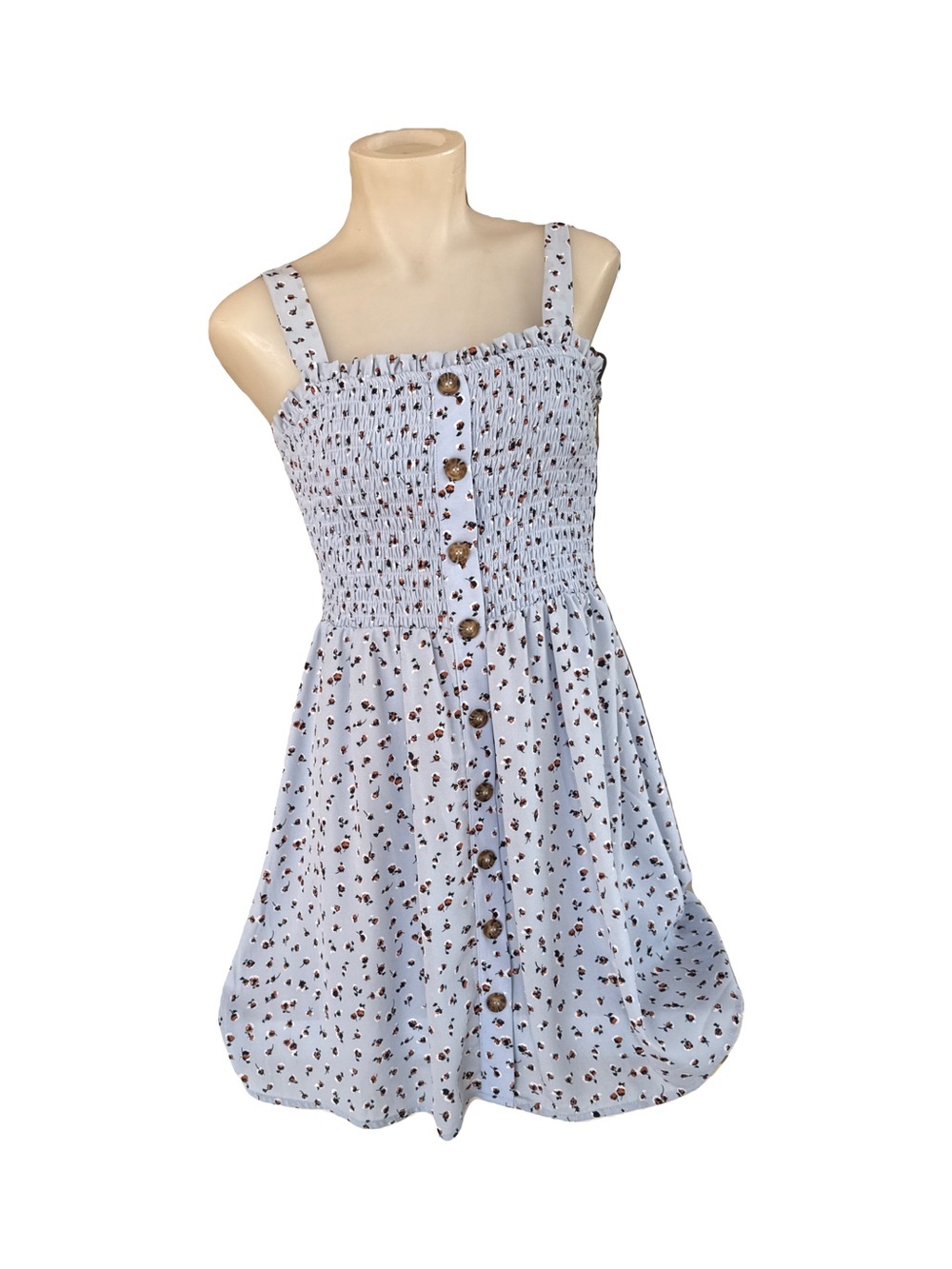Sienna Sky Light Blue Mini Dress Floral Print  M
